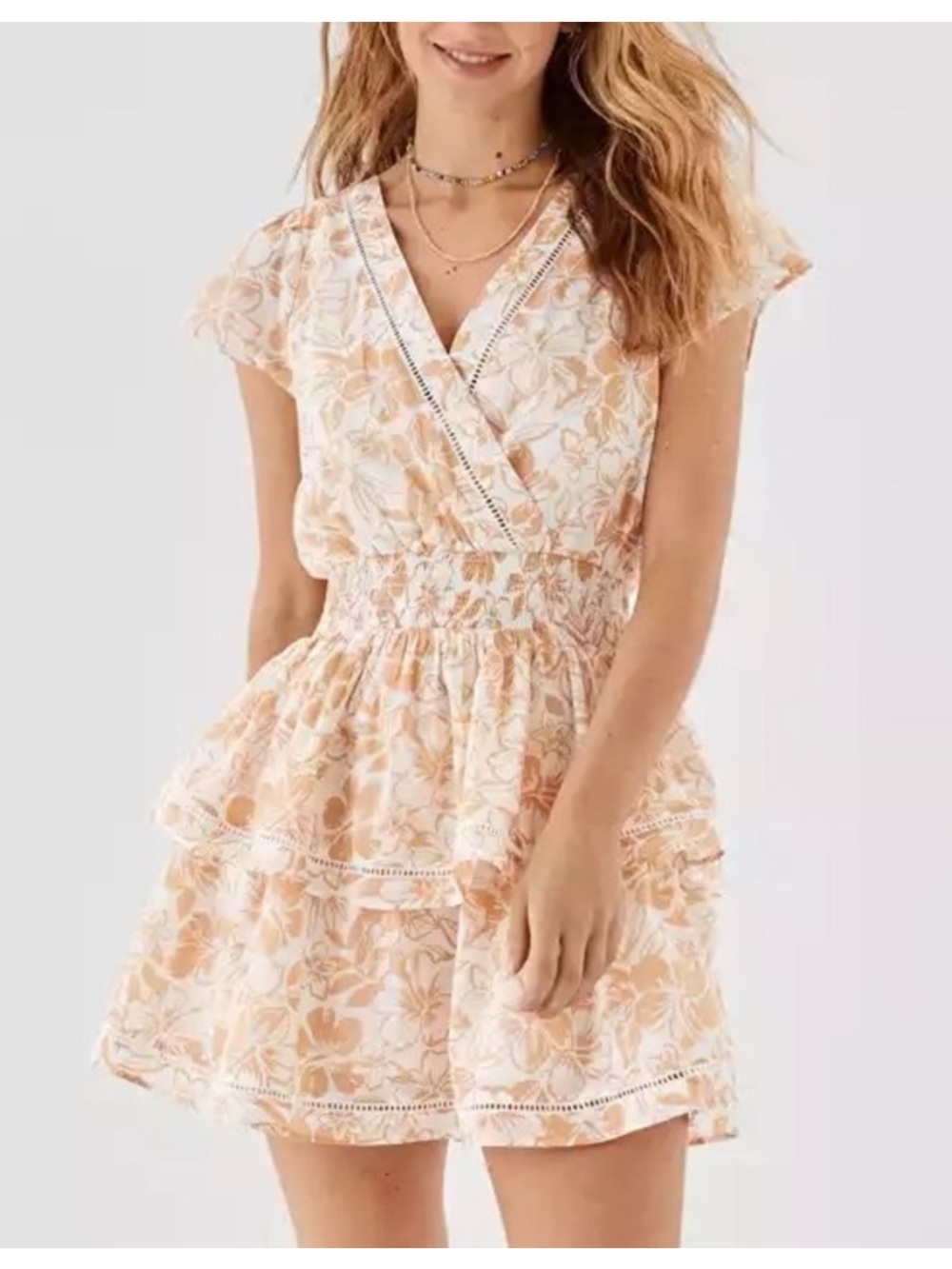 American Eagle Floral Garden Party Wrap Dress Size Large Tall
